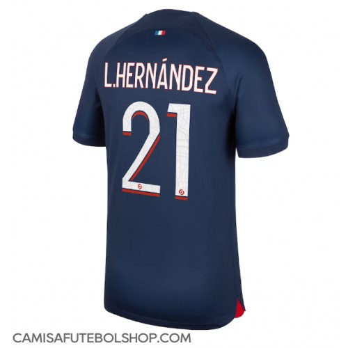 Camisa de time de futebol Paris Saint-Germain Lucas Hernandez #21 Replicas 1º Equipamento 2023-24 Manga Curta